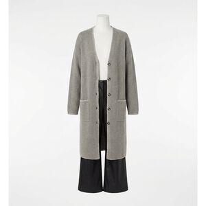 NEW FIFTEEN TWENTY ariel cardigan sweater in gray with cream